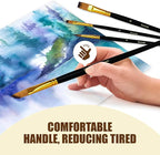 15-Piece Paint Brush Set, Professional Artist Paint Brushes for Kids and Adults - Perfect for Canvas, Fabric, Watercolor, Oil or Acrylic Painting - Ideal for Beginners & Professionals