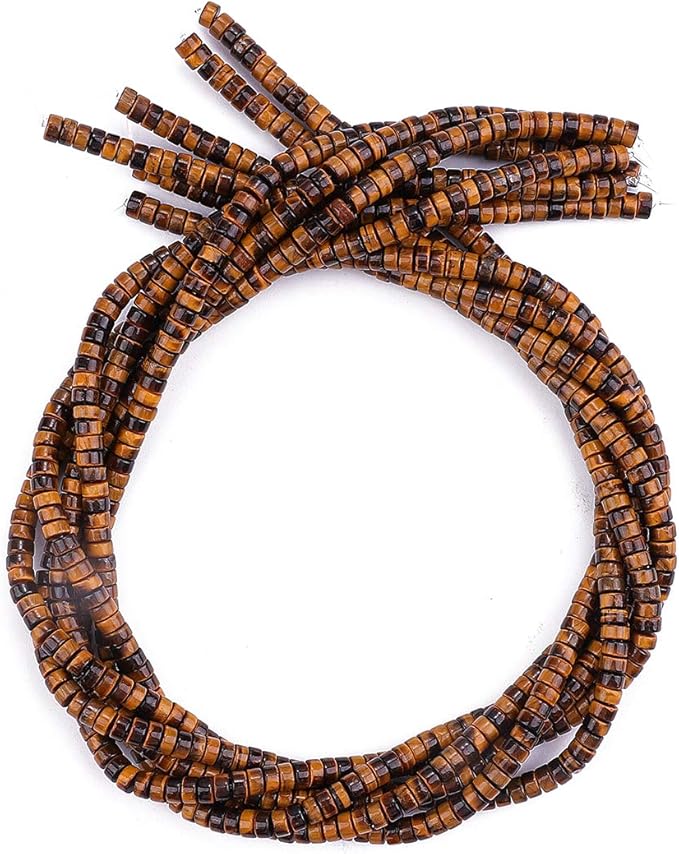 Natural Yellow Tiger Eye Spacer Beads Caps Loose Semi Gemstone for Beading Jewelry Making 4mmx2mm 38cm