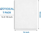 GOTIDEAL Stretched Canvases for Painting, 14x18 Inch Set of 7, Primed White - 100% Cotton Blank Art Canvas Boards for Painting for Acrylic Pouring, Oil Paint Dry & Wet Art Media