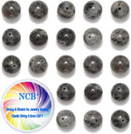 NCB 200pcs 6mm Black Larvikite Loose Beads for Jewelry Making, Natural Semi Precious Beads Round Smooth Gemstones Spacer Beads Charms for Necklaces Bracelets (Black Larvikite, 6mm 200Beads)