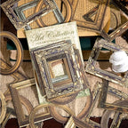 30Pcs Vintage Scrapbook Paper Photo Frame for Scrapbooking Junk Journal Collage Diary Embellishment DIY Photo Album DIY Craft Decoration, 10 Patterns (YSDC6)