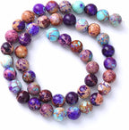 4MM 88PCS Natural Stone Galaxy Purple Sea Sediment Imperial Jasper Loose Beads for Jewelry Making DIY Bracelet Necklace