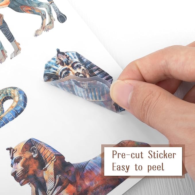 Dizdkizd Egyptian Vacation Stickers for Scrapbooking, 182 Pre-Cut Witch Magic Sticker Ethnic Stickers Book for Junk Journals, Themed Albums, Collage, Journaling Supplies Kit