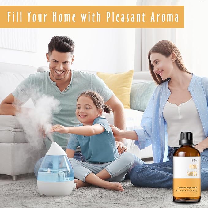 Pink Sands Fragrance Oil, MitFlor Single Scented Oils, Large Size Premium Grade Fragrance Oil for Diffuser, Soap & Candle Making Scent, Essential Oils for Home, 3.38 OZ/100ML