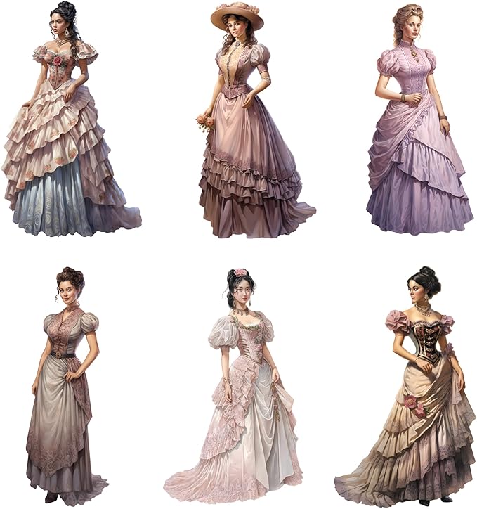 XERE 78 Pcs Victorian Women Portraits Scrapbook Stickers Set for Scrapbooking and Journaling Notebooks, Junk Journal Supplies, Sketchbook, Bookmark Making Sticker