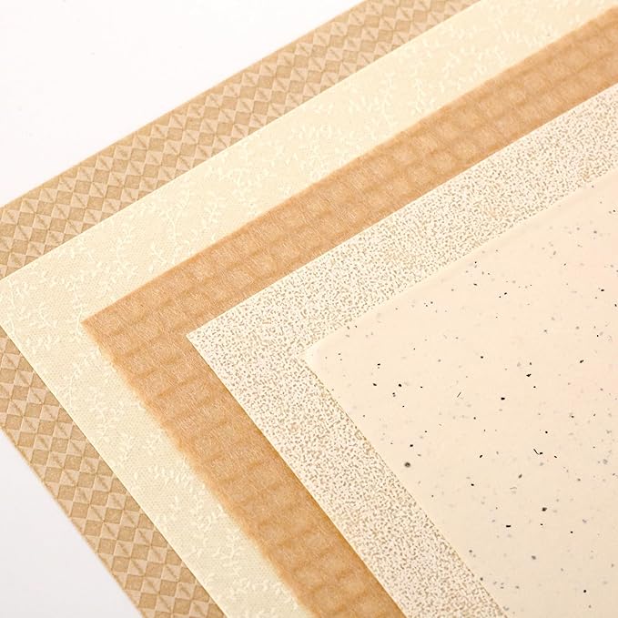 LewuwoPoing 30 Sheets Textured Art Paper Assorted Set 5.8x8.3 Inch A5 Mixed Special Craft Paper for Scrapbooking Junk Journaling Supplies dialy Plan Gift Card Embellishments Work (Beige)