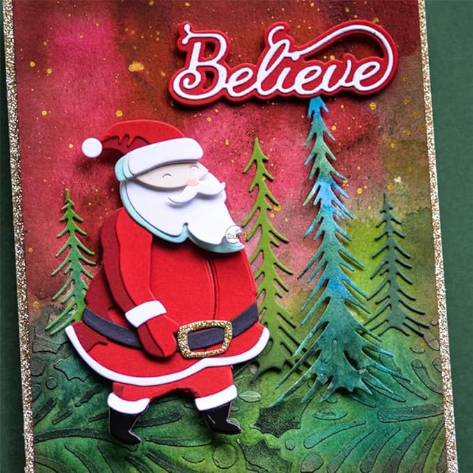DzIxY Shadow Christmas Greetings Metal Cutting Dies for Card Making Kit Embossing Paper Die Cuts Set Scrapbook Stencils Supplies Machine Templates