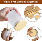 CONNOO 15 Pack 7 OZ Frosted Empty Candle Jars with Bamboo Lids and Sticky Labels for Making Candles - Thick Glass Candle Jars in Bulk with Lids. Dishwasher Safe.