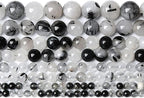 4MM 86PCS Natural Crystal Stone Black Rutile Quartz Gemstone 2A Grade Loose Beads for Jewelry Making DIY Bracelet Necklace Semi Precious Beads 1 Strand