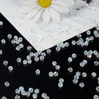 1100PCS 4mm Bicone Crystal Glass Beads for Jewelry Making, Sparkling Mini Beads for Suncatchers, DIY Bracelets & Craft Projects (AB White)