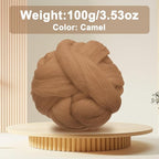 uxcell 3.53oz Wool Roving Yarn, Needle Felting Wool Fiber DIY Craft Needle Wet Felting Supplies for Blending Weaving Handcrafts, Camel