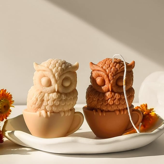 Owl Animal Resin Mold - Resin Casting Silicone Molds for Home Decor & Candle Making Wave Spiral Mold