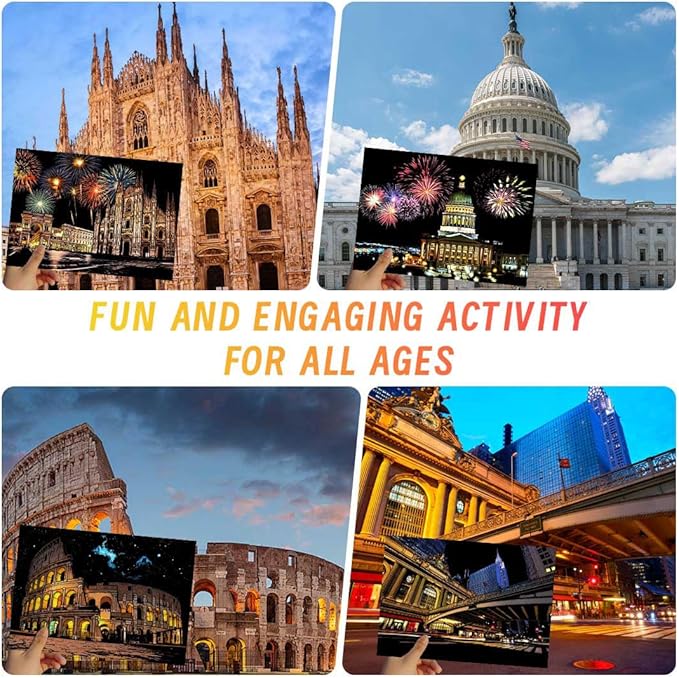 Scratch Art for Adults(8 Sheets A4),Family Creative DIY Painting Papers for Travel Lovers,Craft Lovers|Creative Scratch Art Adult (Philadelphia/Italy) by Iskueal