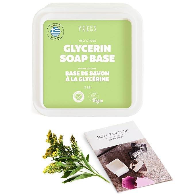 2Lb Clear Glycerin Soap Base - Melt and Pour Soap Making Supplies - Glicerina para Hacer Jabones - Organic Without SLS/SLES, All Natural - Perfect for DIY Projects