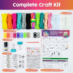 Paracord Bracelet Making Kit with Charms - Art & Craft Gift for Girls Age 8 9 10 11 12 & Teens 13 14 year old. Make Your Own Friendship & Fashion Jewelry for Birthday, Camp & Project Activity