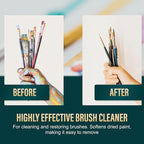 Oil Paint Brush Cleaner and Restorer-Paintbrush Cleaner for Acrylic, Oil, and Glass Paints-Biodegradable, Non-Toxic, Odorless, Eco-Friendly, Quick-Clean Formula Paint Remover (16 Fl Oz)