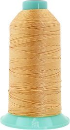 Mandala Crafts Bonded Nylon Thread Blonde Heavy Duty Sewing Threads - 415 YDs Size 346 210D T350 Tex 350 Thread for Leather Jeans Weaving Outdoor Marine Upholstery Threads