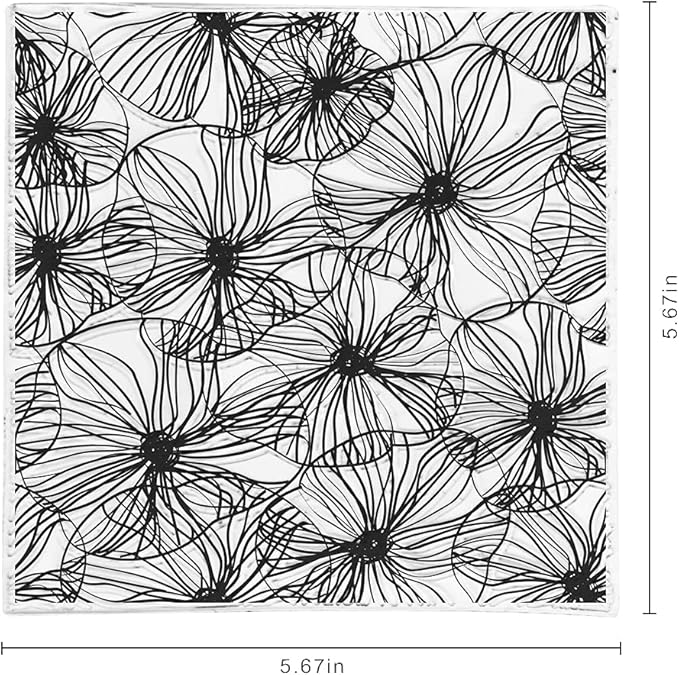Flowers Background Clear Stamps for Card Making Scrapbooking Crafting DIY Decorations, Flowers Transparent Silicone Seal Rubber Clear Stamps for Embossing Album Crafts