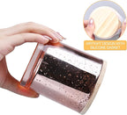 10 OZ Thick Candle Jars for Making Candles 15 Pcs, Empty Jars with Wood Lids for Candle Making, Sample Container, Rose Gold