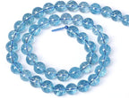 10mm 38pcs Blue Topaz Crystal Quartz Natural Stone Round Loose Beads for Jewelry Making DIY Bracelet Necklace Earrings