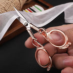 Embroidery Scissors, Small Precision Sewing Scissor Sharp Pointed Tip Detail Shears for Craft Art Needlework Threading Cutting, 4.5in Rose Gold Vintage Style