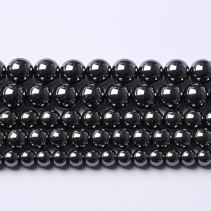 103pcs 4mm AAA Black Hematite Beads Natural Stone Gemstone Round Loose Beads for Jewelry Making DIY Bracelets