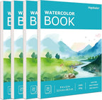 Hapikalor 4-Pack 9"x12"Watercolor Paper Pad, Bulk School Supplies for Kids, Teacher Classroom Must Have, Art Watercolor Paper, Arts & Crafts, Watercolor Pad for Finger Paint, Watercolor Pens, Teal