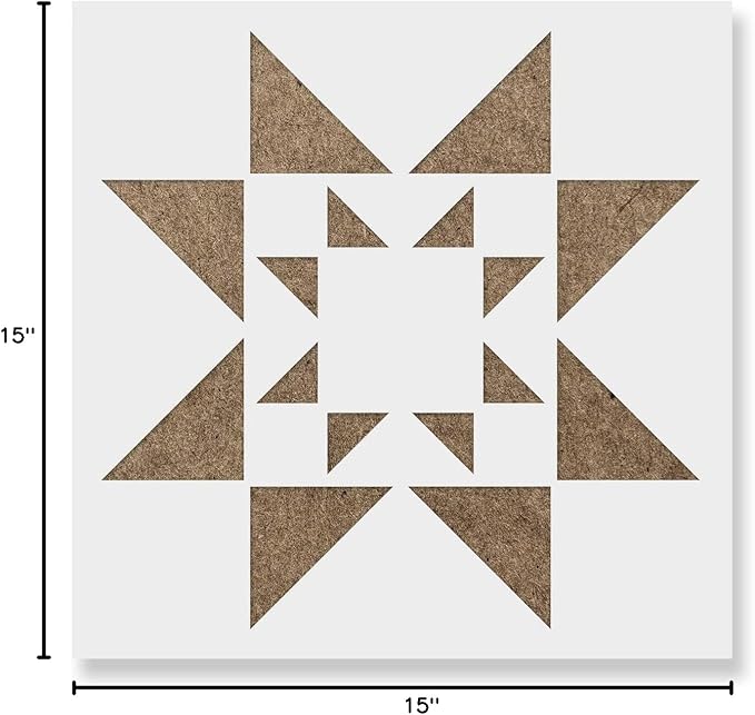 Starburst Quilt Block Stencil - Mylar Stencil, Durable for Crafting Beautiful Home Accents, Quilt Stencil