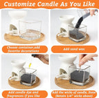 Candle Sand Wax with Wicks and Wick Tabs- 450g DIY Black Pearled Candle Wax, Refillable Pearled Sand Candles with Wicks, for Making Candles for Halloween, Party