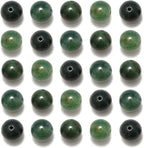NCB 100pcs Original Natural Stone Beads Gemstone Round Loose Beads 6mm 8mm 10mm (Green Moss Agate, 6mm 100Beads)