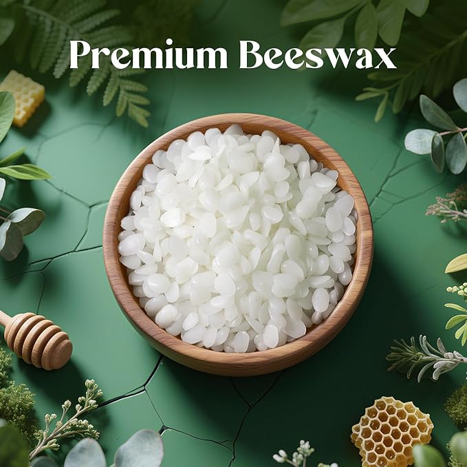 NORVENCE Beeswax Pellets 40LB, Pure & Natural WhiteBeeswax for Candle Making, DIY Skin Care, Lip Balm, Soap, Lotion, Creams & Wood Polishing – 40LB