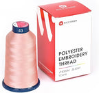 Richword Selected Pink Embroidery Thread 4000M(4374Y) 40WT Polyester Thread 100 Colors Selected for Commercial Multi Needles and Single Needle Embroidery Machine 0043