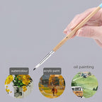 Paint Brushes Set, 1 Pack 9 Pcs Round-Pointed Tip Nylon Hair Artist Acrylic Paint Brushes for Acrylic Painting Oil Watercolor, Face Nail Art, Canvas, Miniature Detailing & Rock Painting