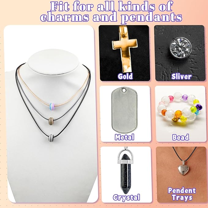 Tudomro 100 Pieces 20 Inch Waxed Leather Necklace Cord Bulk with Clasp Colorful Necklace Bracelet Chains String Rope Cord for Jewelry Making Pendants Charms(Basic Color)