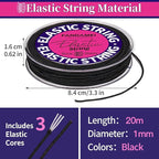 FANDAMEI 1mm Elastic String for Beading, Elastic Cord Stretchy for Bracelets Making, Stretch Bead Cord for Jewelry Making, Sturdy Thread for Bracelet Necklace Crafts Christmas DIY Elastic String Cord