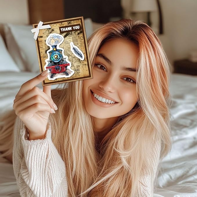 GLOBLELAND Retro Insect Train Cling Rubber Stamp 8.7"x7" Bicycle Butterfly Bee EVA Stamps Embossing Stamp Seal Rubber Stamps for DIY Scrapbooking and Card Making Paper Craft Decor