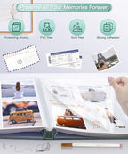 Popotop Photo Album Self Adhesive Scrapbook Album for 4x6 5x7 8x10 Pictures DIY Photo Book as Scrapbooking Supplies Kits, Birthday Gifts for Women Mom Wedding Baby Family Travel