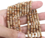 Natural Brown Picture Jasper Spacer Beads Caps Rondelle Disk Loose Beads for Beading Jewelry Making 4mmx2mm 38cm