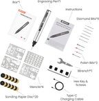 HARDELL Engraving Pen, 6 Speed, Rechargeable Engraver Pen for Artists & DIYers, Electric Engraving Tool with 41 Accessories, Engrave 60+ Surfaces, Engraving Pen for Metal, Wood, Glass and Plastic