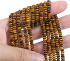 Natural Yellow Tiger Eye Spacer Beads Caps Rondelle Disk Loose Beads for Beading Jewelry Making 4mmx2mm 38cm