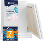 Stretched Canvases for Painting 11x14 Inch 7-Pack, 10 oz Triple Primed Acid-Free 100% Cotton Blank Canvas, Art Canvases for Oil Paint Acrylics Pouring & Wet Art Media, Pour Painting