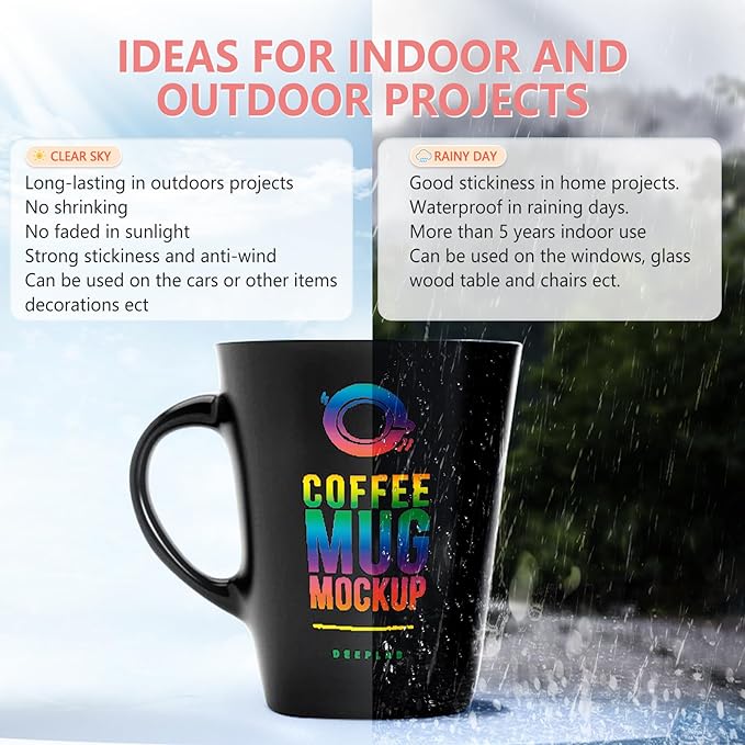 Tintnut Gradient Permanent Adhesive Vinyl - 8 Sheets 12"x10" Rainbow Ombre Glossy Patterned Permanent Adhesive Vinyl for Cutting Machine, Home Decor Self Sticker