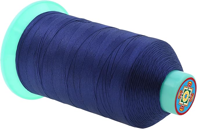 Mandala Crafts Bonded Nylon Thread Navy Blue Heavy Duty Sewing Threads - 1250 YDs Size 138 420D T135 Tex 135 Thread for Leather Jeans Weaving Outdoor Marine Upholstery Threads