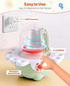 VEVOR Mini Pottery Wheel for Kids, DIY All-in-1 Complete Pottery Set with Clay Sculpting Tools, Two Turntables 2in/3in, Adjustable Speed, Arts & Crafts for Boys and Girls Christmas Gift, Green