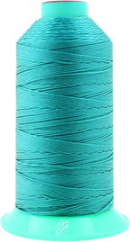 Mandala Crafts Bonded Nylon Thread Turquoise Heavy Duty Sewing Threads - 415 YDs Size 346 210D T350 Tex 350 Thread for Leather Jeans Weaving Outdoor Marine Upholstery Threads