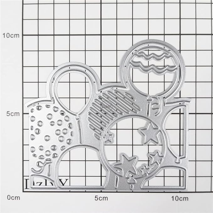 DzIxY Shadow Balloons Pentagram Metal Cutting Dies for Card Making Kit Embossing Paper Die Cuts Scrapbook Machine Stencils Storage Pockets Supplies