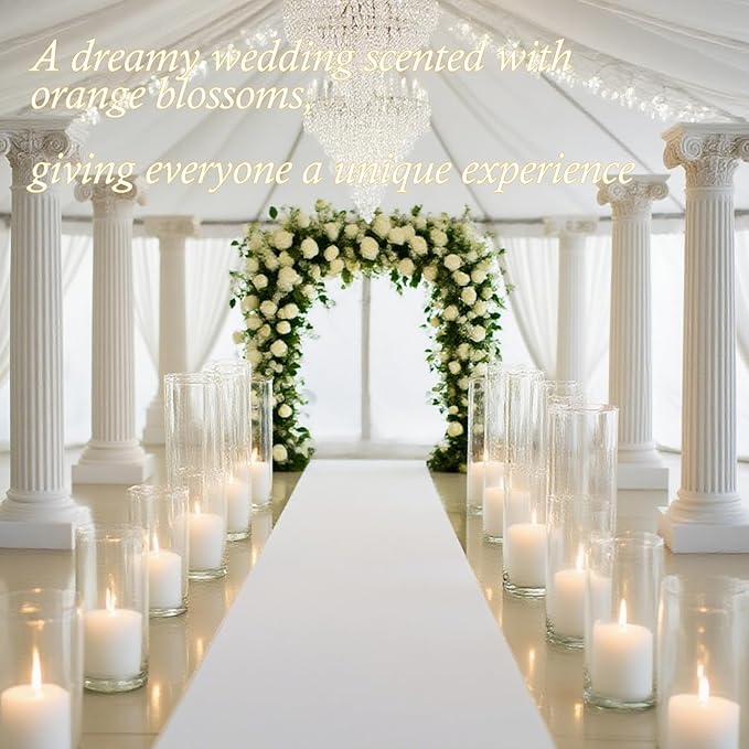 Aufien Candle Sand with Wicks,21.4 Oz Pearled Candle, DIY Bead Powder Sand Wax Making kit Refillable Non Toxic for Handmade, Wedding and Halloween Christmas Decorations White Orange Blossom Scented