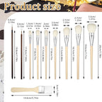 10 PCS Pottery Glaze Brushes Glazing Goat Hair Blending Brush Painting Ceramic Brushes Paintbrush Underglaze Brush Art Paintbrush Tool for Canvas Oil Pottery Canvas