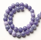 12MM 32PCS Lavender Purple Chalcedony Stone Loose Beads for Jewelry Making DIY Bracelet Necklace