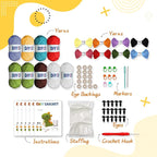 YOKISS 8Pcs Beginner Crochet Starter Kit, Creative Christmas Gifts & Birthday Gifts for Adults & Kids, Popular DIY Patterns, 40% Extra Yarn Crochet Animals Kits with Step-by-Step Video Tutorials